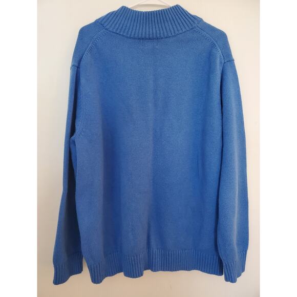 L.L. Bean 1/4 Zip Sweater Blue Men's Size XXL‎ - Picture 2 of 3
